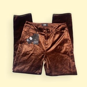 NWT Paige brown velvet pants